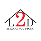 Logo L2D Renovation : Un toit noir stylisé abrite les lettres 'L', le chiffre rouge '2' et la lettre 'D', avec 'RENOVATION' en bas.